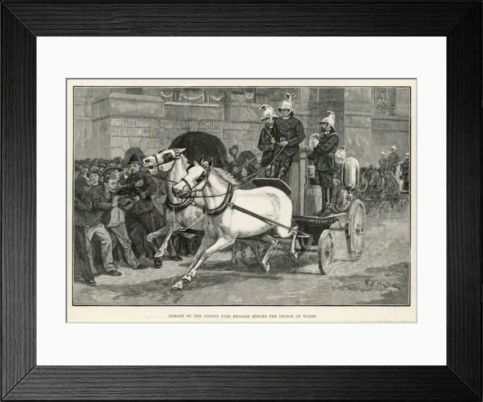 Framed Print : Horse-Drawn Fire-Engine Framed Print : Horse-Drawn Fire-Engine