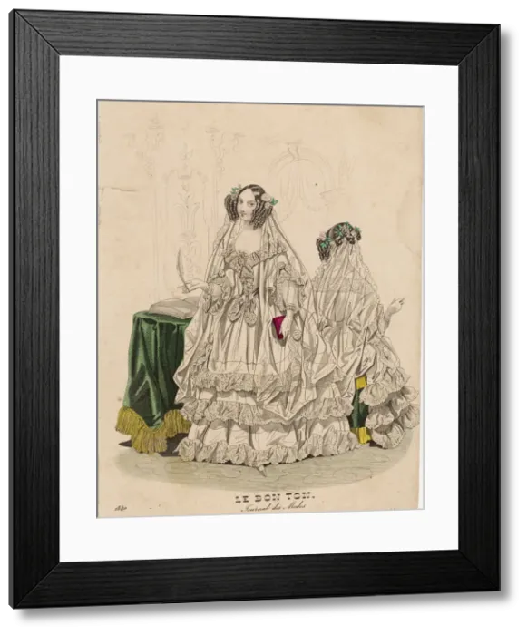 Framed Print : Wedding Dress 1840 Framed Print : Wedding Dress 1840