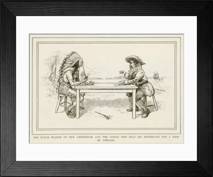 Framed Print : Peter Minuit Trading Framed Print : Peter Minuit Trading