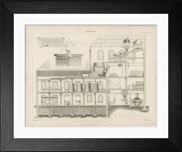 Framed Print : Cross Section of Brewery Framed Print : Cross Section of Brewery
