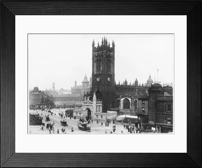 Framed Print : Manchester Cathedral 19C Framed Print : Manchester Cathedral 19C
