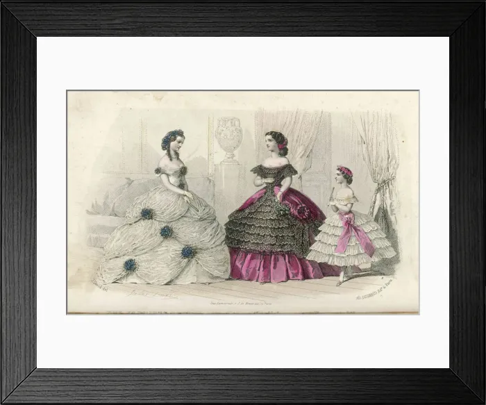 Framed Print : Evening Wear 1860 Framed Print : Evening Wear 1860