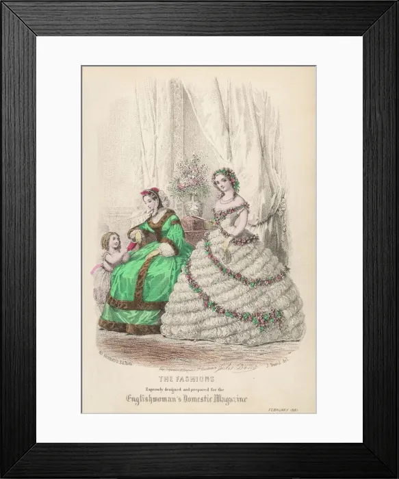 Framed Print : Ball & Dinner Dress 1861 Framed Print : Ball & Dinner Dress 1861