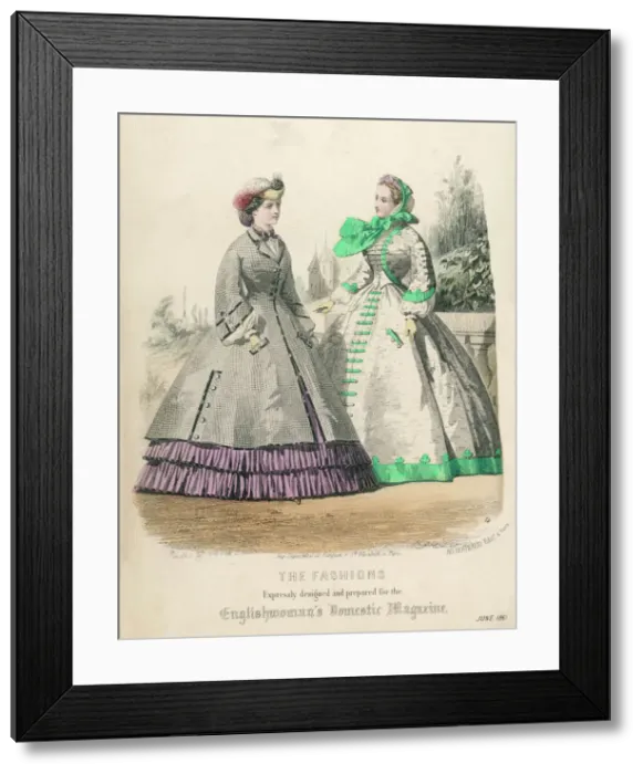 Framed Print : Walking Dress 1861 Framed Print : Walking Dress 1861