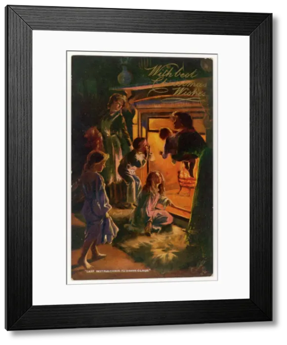 Framed Print : Xmas Fire / Children 1905 Framed Print : Xmas Fire / Children 1905