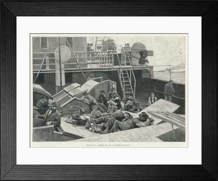 Framed Print : Emigrants on Deck Framed Print : Emigrants on Deck
