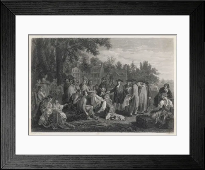 Framed Print : Penn Makes Treaty 1682 Framed Print : Penn Makes Treaty 1682