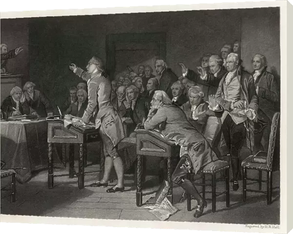 Patrick Henry speaking against the Stamp Act