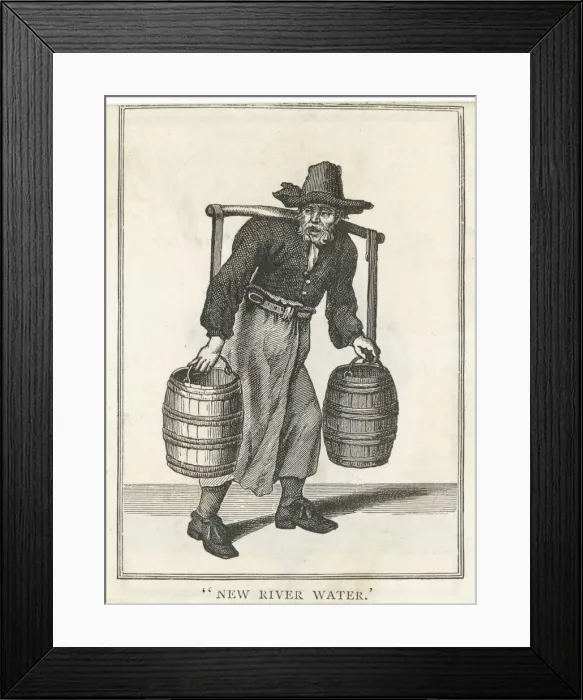 Framed Print : London water carrier with two barrels Framed Print : London water carrier with two barrels