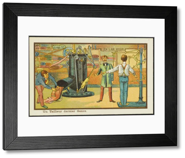 Framed Print : Futuristic automated tailoring establishment Framed Print : Futuristic automated tailoring establishment