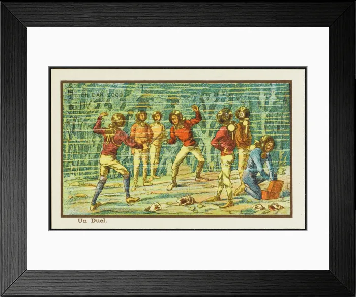 Framed Print : Futuristic underwater duel Framed Print : Futuristic underwater duel