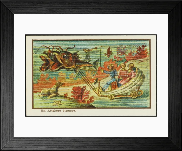 Framed Print : Futuristic fish-drawn carriage Framed Print : Futuristic fish-drawn carriage