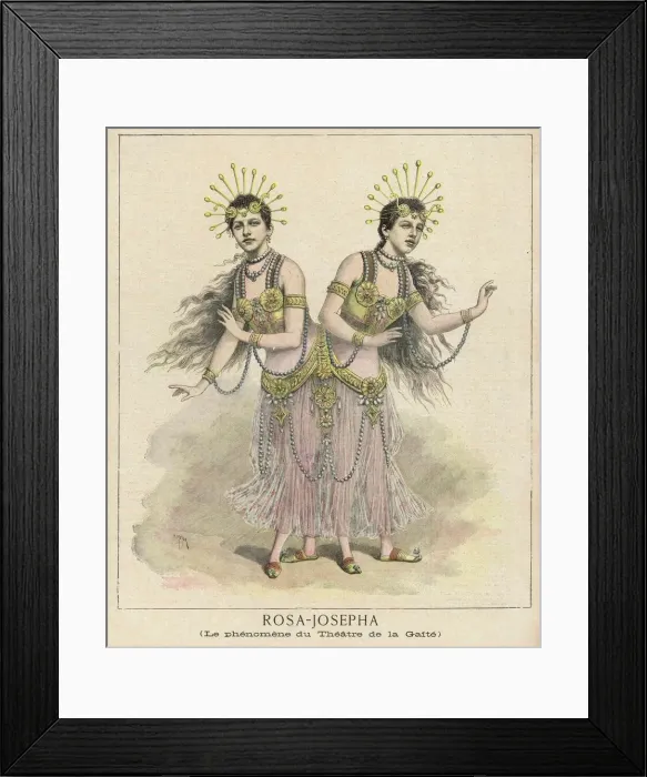 Framed Print : Siamese twins performing in Paris Framed Print : Siamese twins performing in Paris