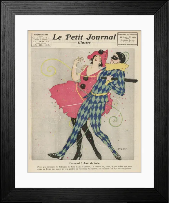 Framed Print : Two carnival characters having fun Framed Print : Two carnival characters having fun