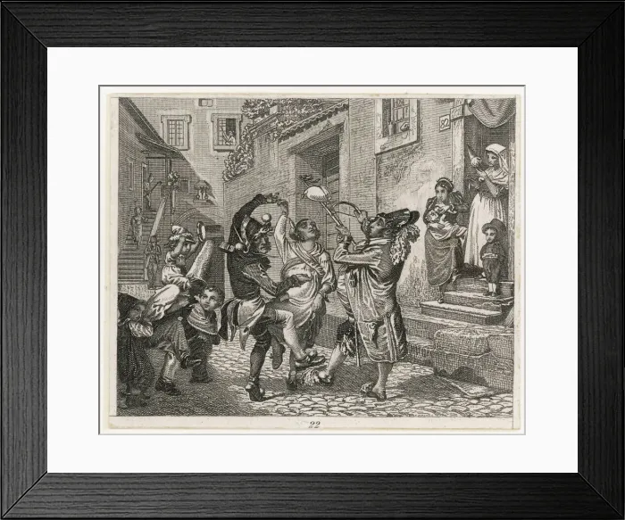 Framed Print : Carnival revellers in a Roman street Framed Print : Carnival revellers in a Roman street