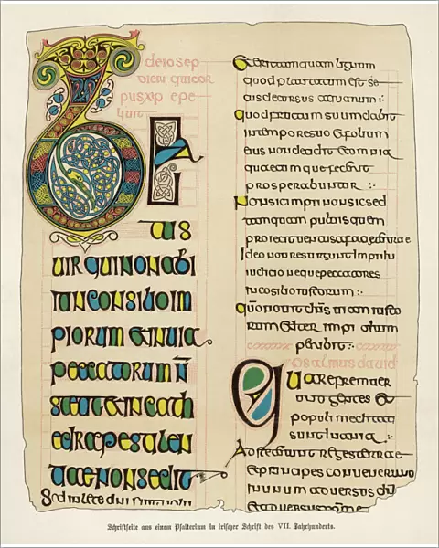 Page from an Irish psalter, Beatus Vir