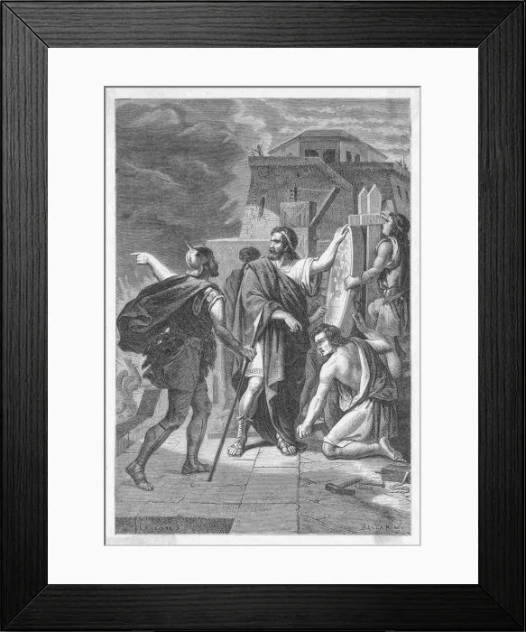 Framed Print : Archimedes demonstrating reflecting mirrors Framed Print : Archimedes demonstrating reflecting mirrors