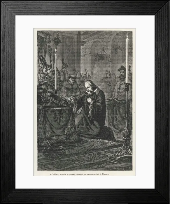 Framed Print : Galileo Galilei, Italian astronomer, recanting his heresy Framed Print : Galileo Galilei, Italian astronomer, recanting his heresy