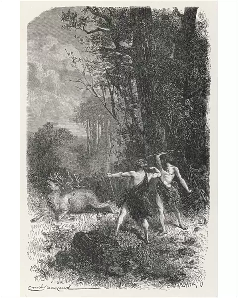Hunting deer during the Palaeolithic Era