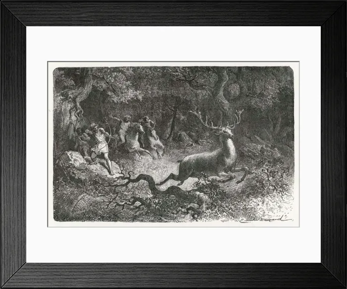 Framed Print : Hunting deer during the Bronze Age Framed Print : Hunting deer during the Bronze Age
