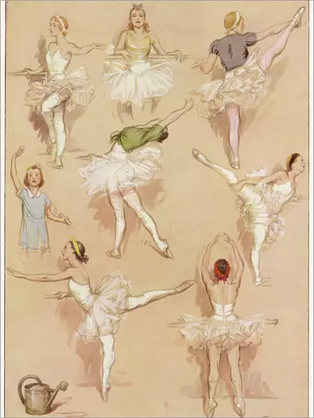 Ballet dancers exercising