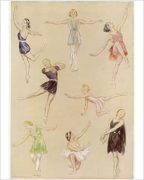 Ballet dancers exercising