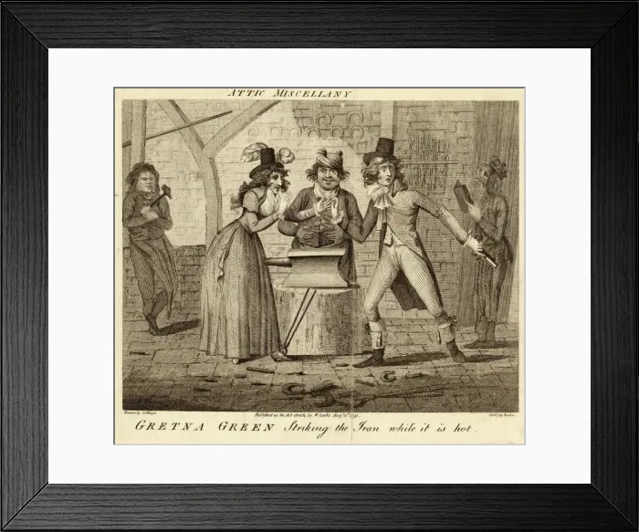 Framed Print : Runaway couple get married at Gretna Green Framed Print : Runaway couple get married at Gretna Green