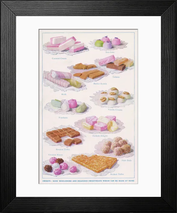 Framed Print : An assortment of confectionery to be made at home Framed Print : An assortment of confectionery to be made at home