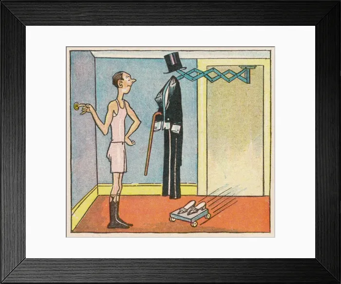 Framed Print : Futuristic device to help a gentleman get dressed Framed Print : Futuristic device to help a gentleman get dressed