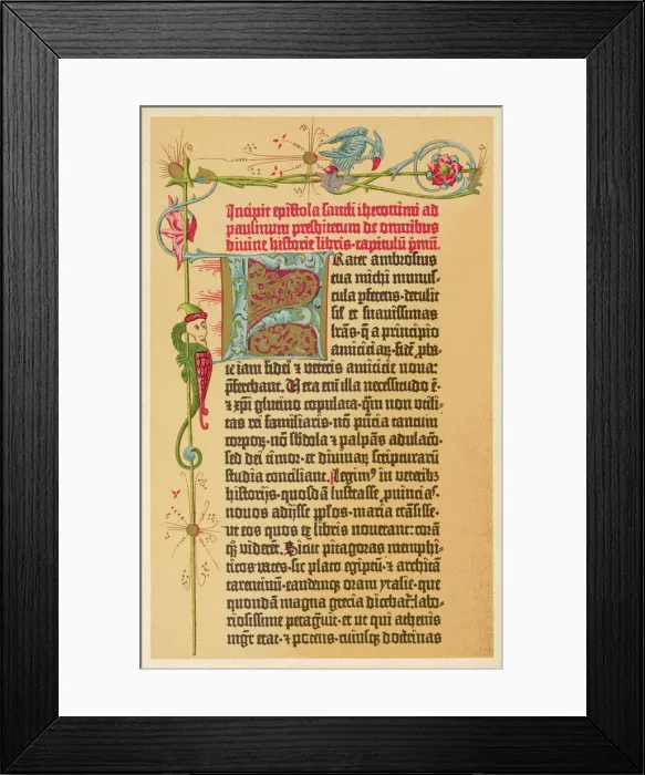 Framed Print : Page from Gutenbergs first Bible Framed Print : Page from Gutenbergs first Bible