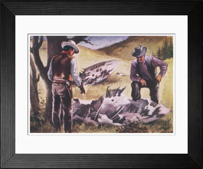 Framed Print : UFO crash at Roswell, New Mexico Framed Print : UFO crash at Roswell, New Mexico