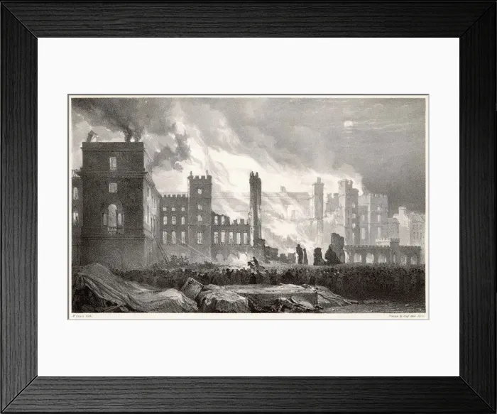 Framed Print : Houses of Parliament destroyed by fire Framed Print : Houses of Parliament destroyed by fire