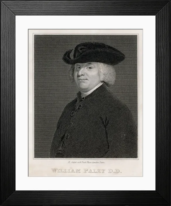 Framed Print : William Paley, clergyman, philosopher and utilitarian Framed Print : William Paley, clergyman, philosopher and utilitarian