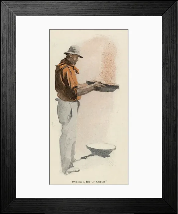 Framed Print : Gold prospector panning in Australia Framed Print : Gold prospector panning in Australia