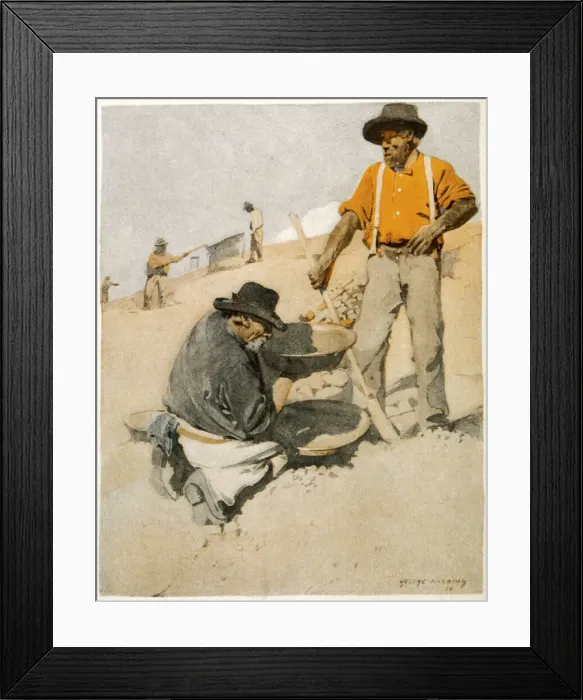 Framed Print : Gold prospectors panning in Australia Framed Print : Gold prospectors panning in Australia