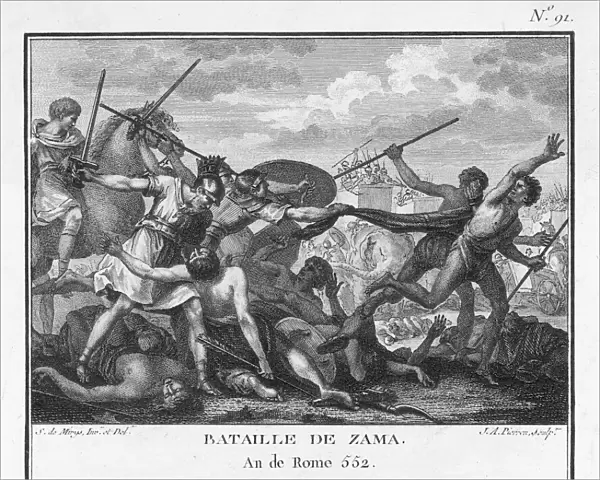 Scipio Africanus defeats Hannibal at Battle of Zama