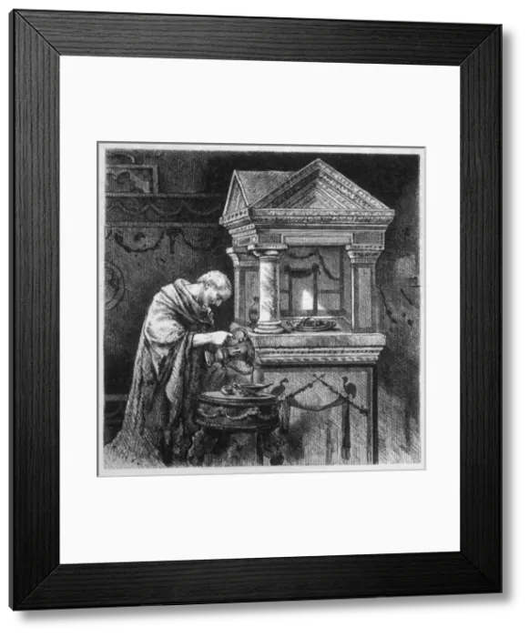 Framed Print : Roman citizen honouring the Lares Framed Print : Roman citizen honouring the Lares