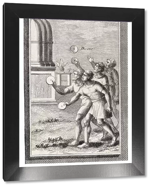 Ancient Roman athletes throwing the discus
