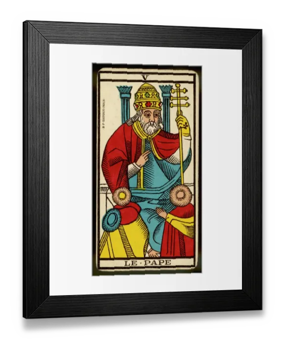 Framed Print : Tarot Card 5 - Le Pape (The Pope) Framed Print : Tarot Card 5 - Le Pape (The Pope)