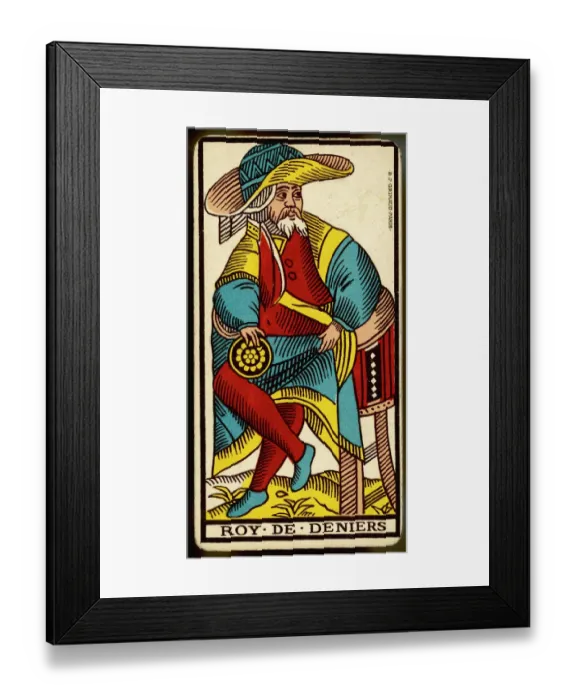 Framed Print : Tarot Card - Roy de Deniers (King of Coins) Framed Print : Tarot Card - Roy de Deniers (King of Coins)