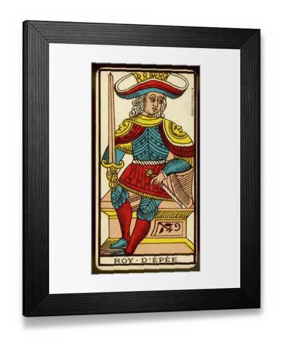 Framed Print : Tarot Card - Roy d Epee (King of Swords) Framed Print : Tarot Card - Roy d Epee (King of Swords)