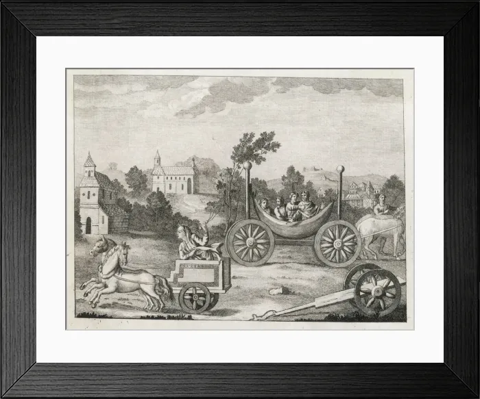 Framed Print : Horse-drawn carriages of the Saxon period Framed Print : Horse-drawn carriages of the Saxon period