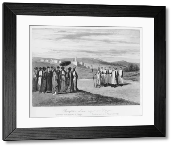 Framed Print : King of the Congo, West Africa, with Portuguese bishop Framed Print : King of the Congo, West Africa, with Portuguese bishop