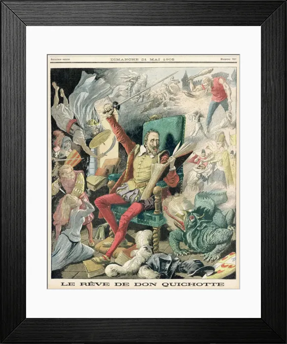 Framed Print : Don Quixote dreaming of knightly exploits Framed Print : Don Quixote dreaming of knightly exploits