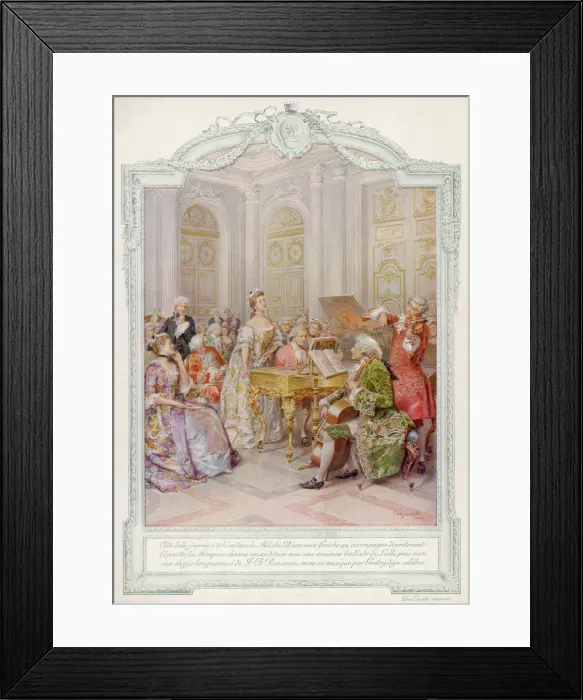Framed Print : Music making in an aristocratic home Framed Print : Music making in an aristocratic home