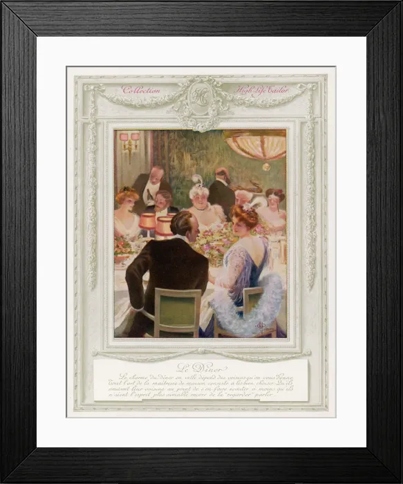 Framed Print : Dinner party in an aristocratic French home Framed Print : Dinner party in an aristocratic French home