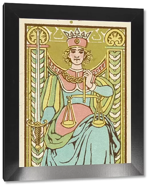 Justice as depicted on a Tarot card