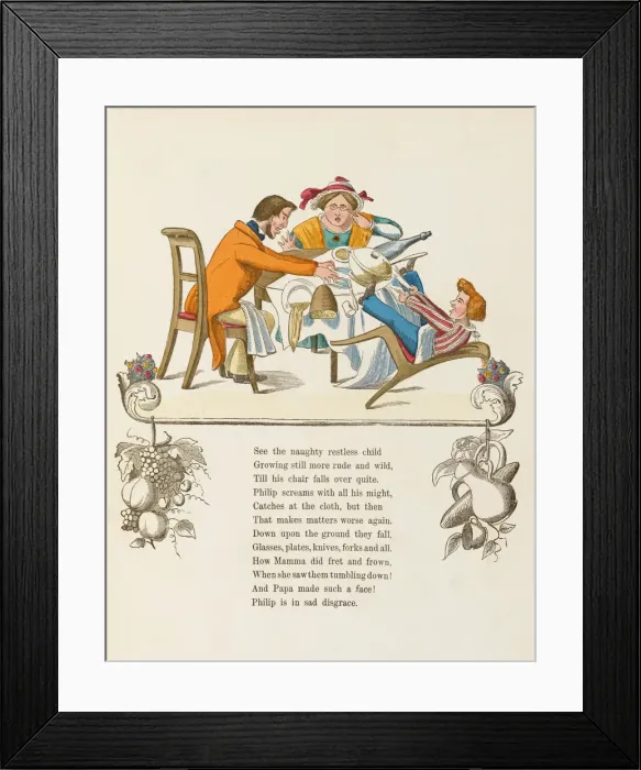 Framed Print : Hoffmann / Fidgety Philip Framed Print : Hoffmann / Fidgety Philip