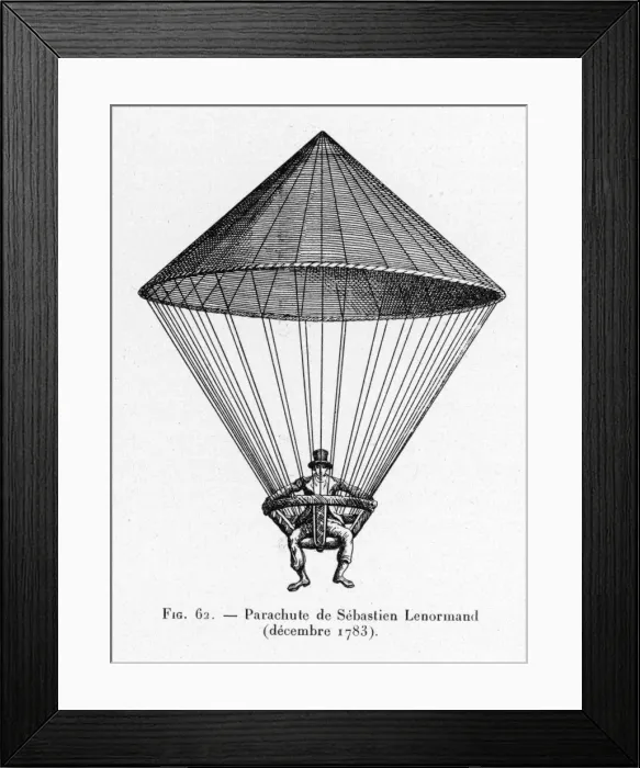 Framed Print : PARACHUTE. Parachute successfully demonstrated by SEBASTIEN LENORMAND Framed Print : PARACHUTE. Parachute successfully demonstrated by SEBASTIEN LENORMAND