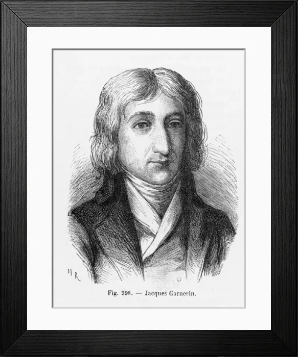 Framed Print : PARACHUTE. Jacques Garnerin, who successfully descended 1000 metres by parachute Framed Print : PARACHUTE. Jacques Garnerin, who successfully descended 1000 metres by parachute